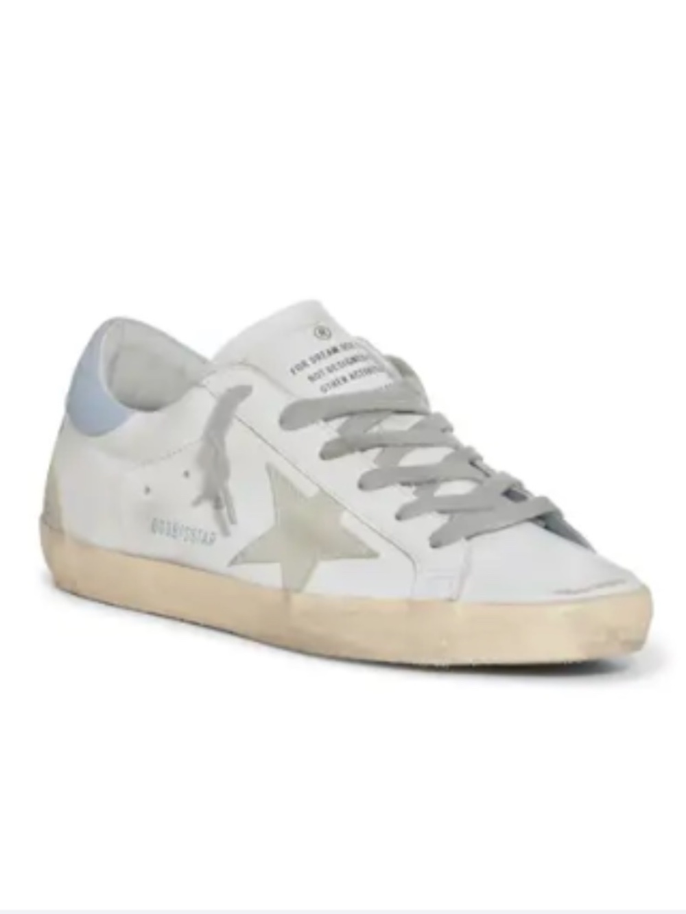 Women's Golden Goose Super Star in White and Ice Blue